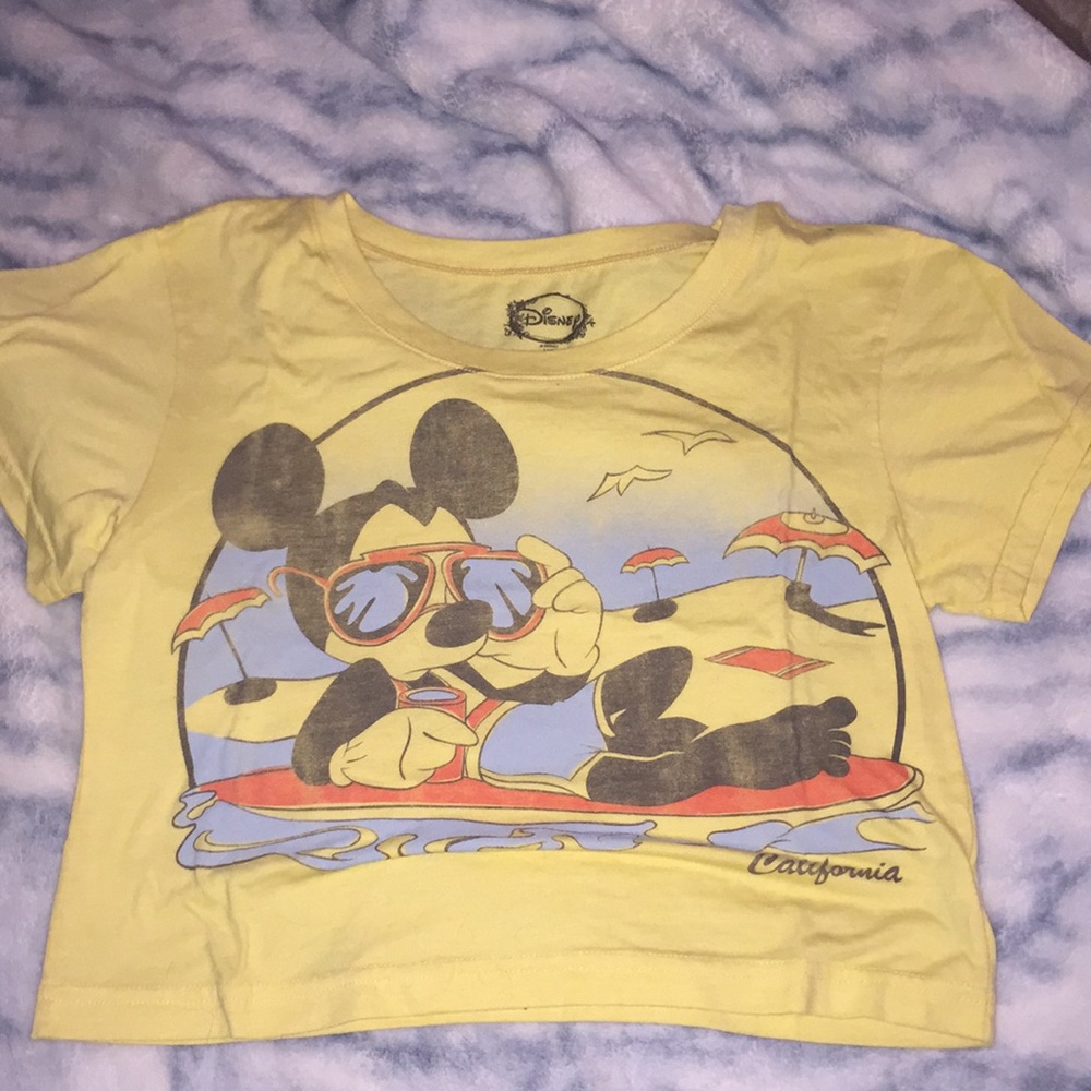 Yellow Mickey Crop Top